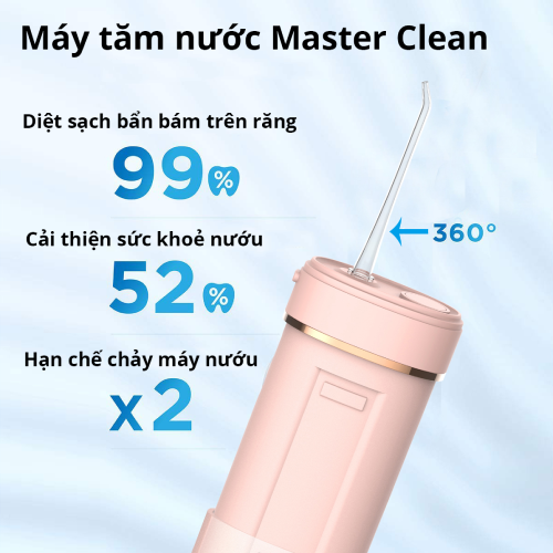 Máy tăm nước nha khoa vệ sinh răng miệng cầm tay chất liệu ABS Cao Cấp - MASTER CLEAN