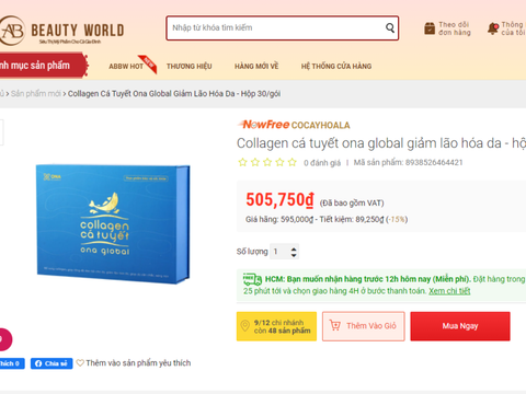 Collagen Cá Tuyết Ona Global chính thức có mặt tại AB Beauty World