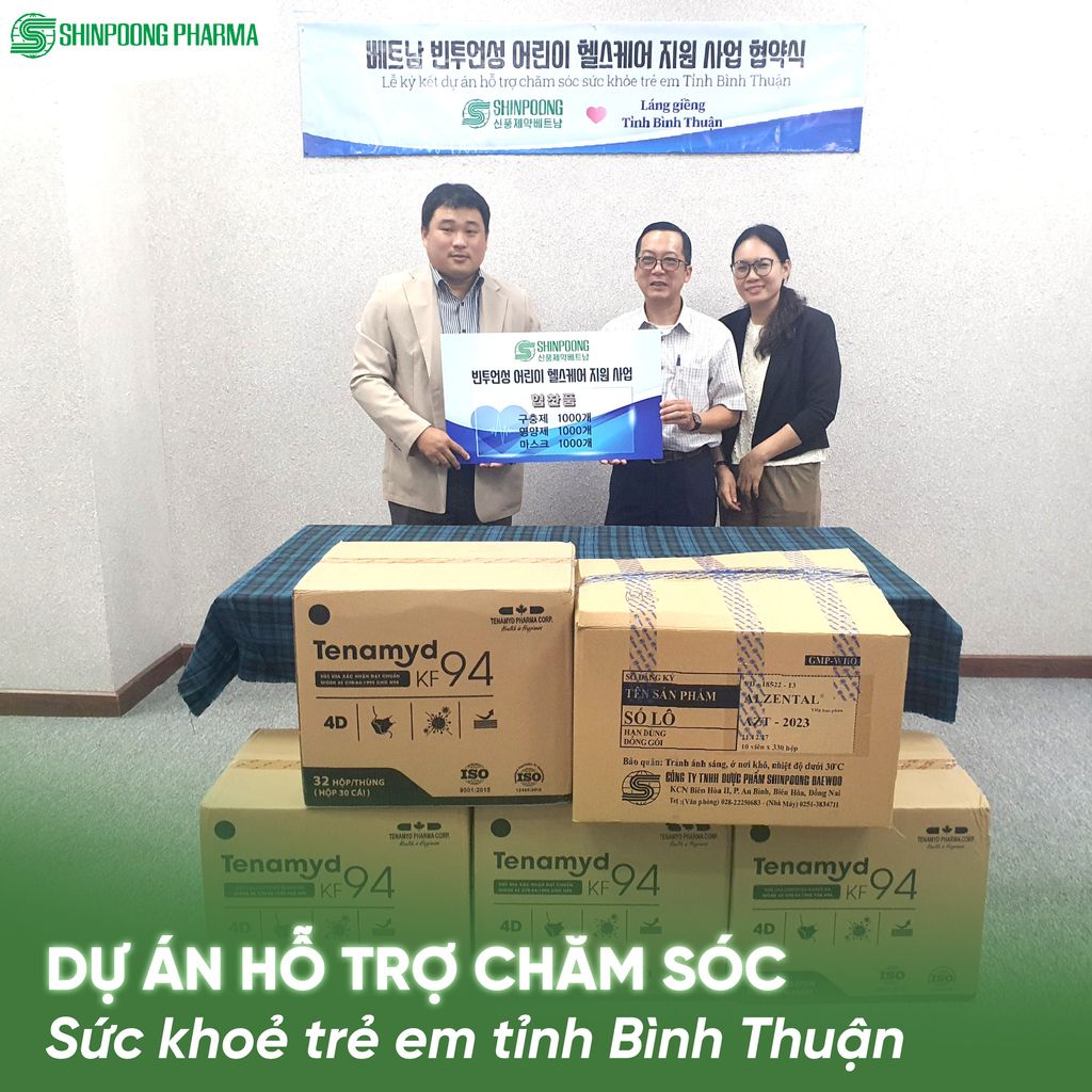 🎉 SHINPOONG PHARMA THỰC HIỆN DỰ ÁN HỖ TRỢ CHĂM SÓC SỨC KHỎE TRẺ EM TỈNH BÌNH THUẬN 🎉