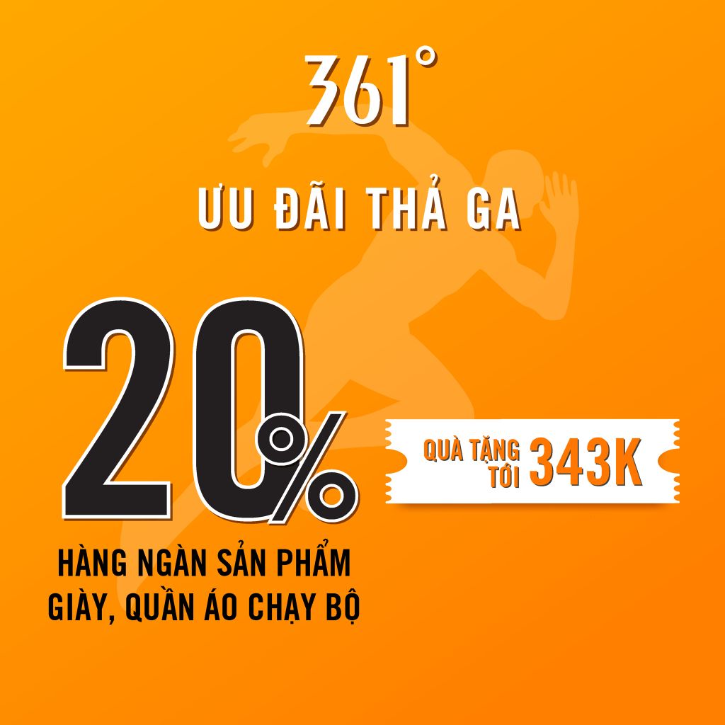 ƯU ĐÃI THẢ GA - SALE 20% TOÀN BỘ QUẦN ÁO, GIÀY CHẠY BỘ