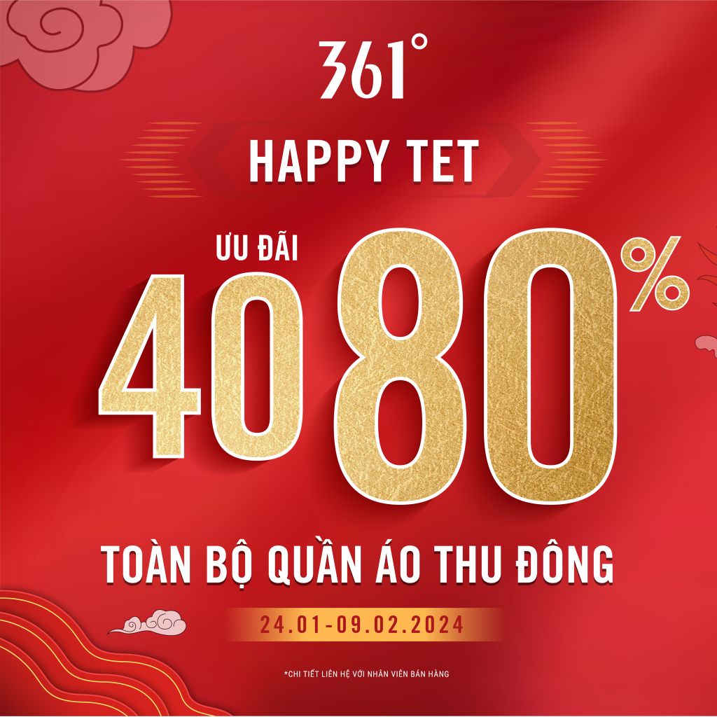 HAPPY TET - ƯU ĐÃI 40-80% TOÀN BỘ QUẦN ÁO THU ĐÔNG