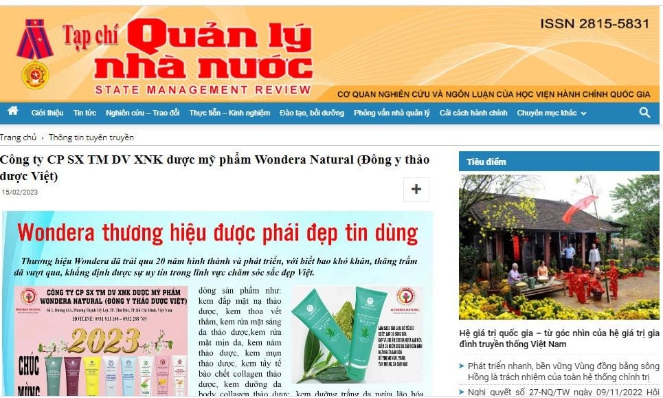 WONDERA THƯƠNG HIỆU ĐƯỢC PHÁI ĐẸP TIN DÙNG