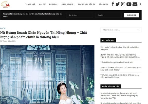 Nữ Hoàng Doanh Nhân Nguyễn Thị Hồng Nhung – Chất lượng sản phẩm chính là thương hiệu