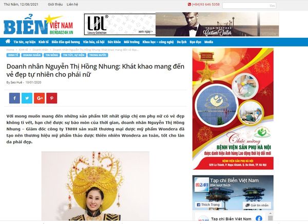 Doanh nhân Nguyễn Thị Hồng Nhung: Khát khao mang đến vẻ đẹp tự nhiên cho phái nữ
