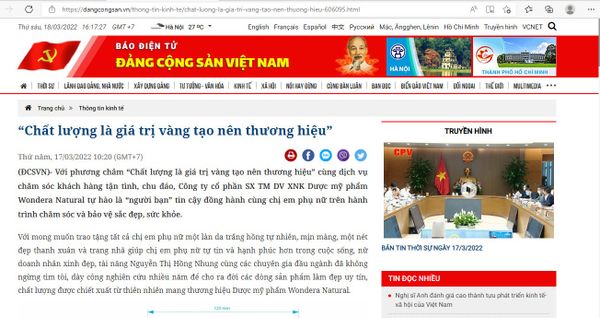 “Chất lượng là giá trị vàng tạo nên thương hiệu”