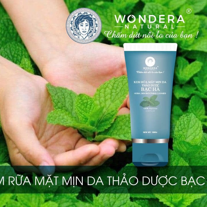 Kem rửa mịn da thảo dược Bạc Hà dành cho da mụn, da dầu, da khô