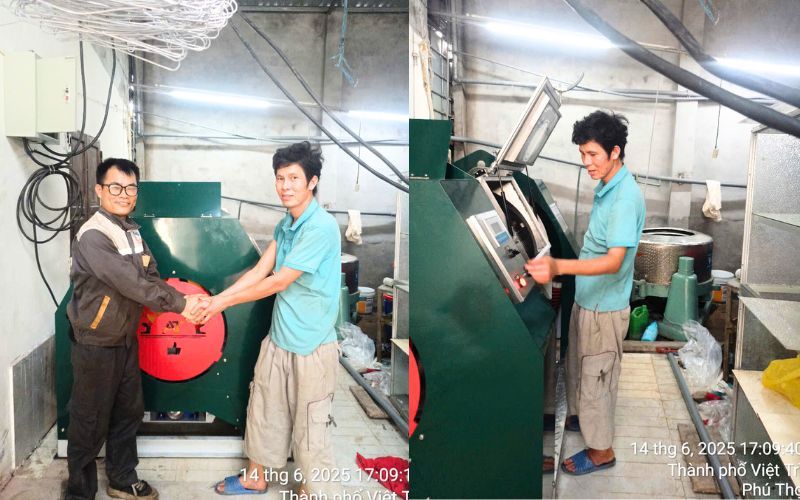 Máy giặt CN 50kg 3 pha chân mềm giao đến Việt Trì, Phú Thọ