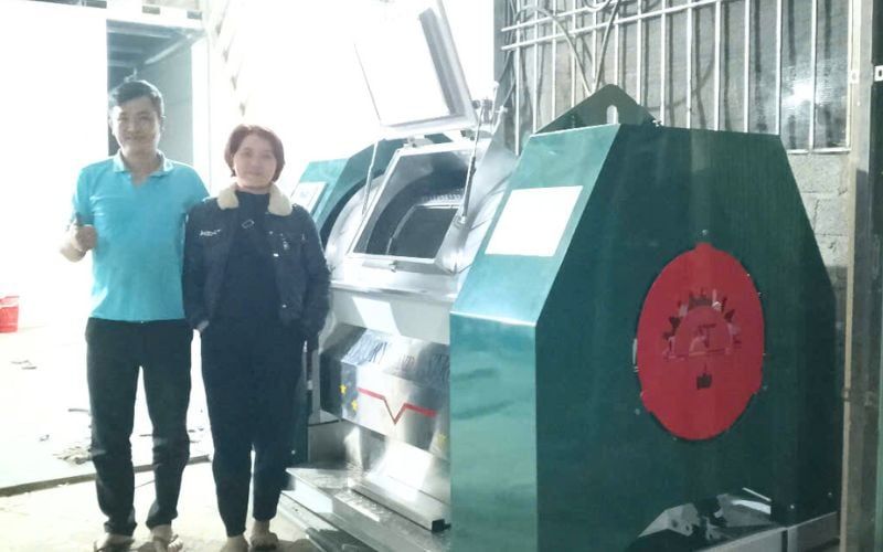 Máy giặt CN 50kg chân mềm, máy sấy CN 30kg 3pha-điện giao đến Mường Khương, Lào Cai