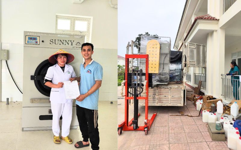 Máy sấy CN 50kg 3 pha-điện giao đến Diễn Châu, Nghệ An