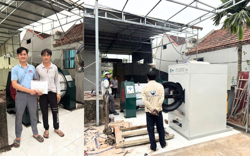 Máy giặt CN 50kg, máy sấy CN 50kg- điện giao đến Lý Nhân, Hà Nam