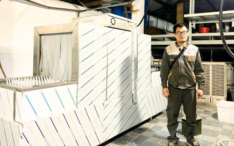 Máy rửa bát băng truyền giao tới Gia Lâm, Hà Nội