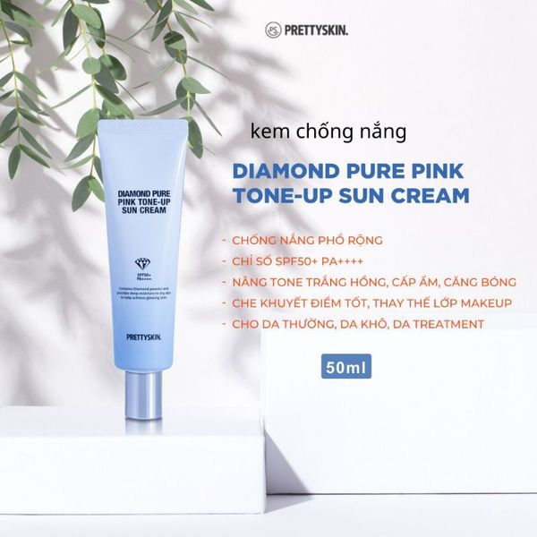 Kem chống nắng Pretty Skin Diamond Pure Pink Tone-Up 50ml