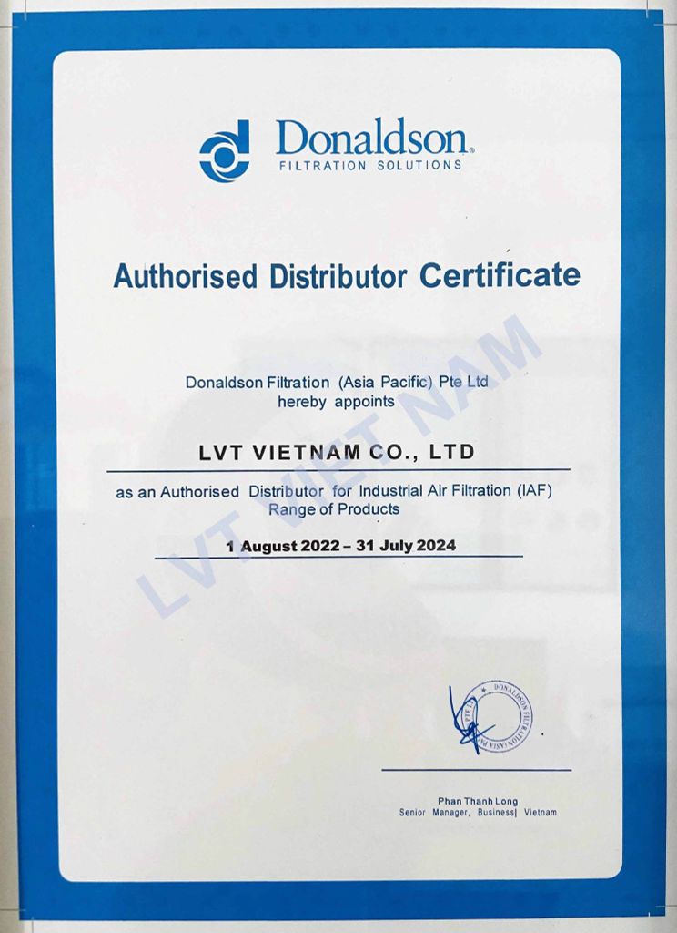 LVT là nhà phân phối chính thức của Donaldson tại Việt Nam
