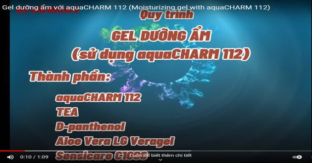 Gel dưỡng ẩm với aquaCHARM 112 (Moisturizing gel with aquaCHARM 112)