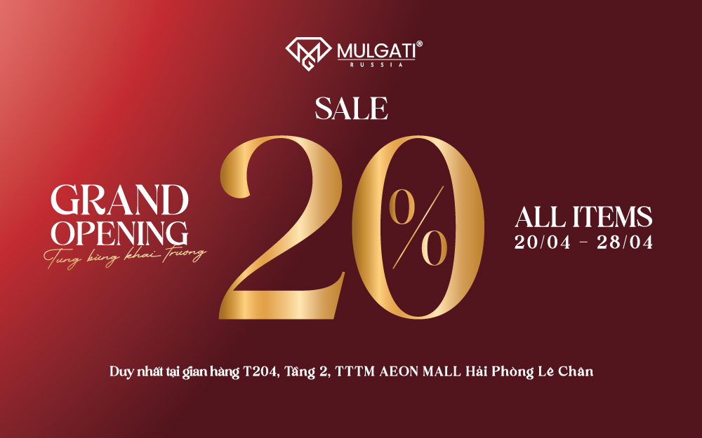 Chương trình khuyến mãi khai trương cửa hàng Mulgati Aeon Mall Hải Phòng Lê Chân