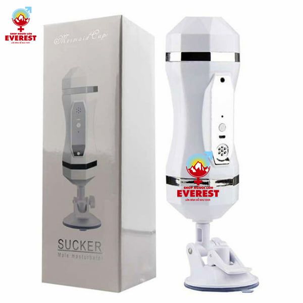 Cốc thủ dâm Snail 2 đầu 24 chế độ rung kèm rên có đế hít tường