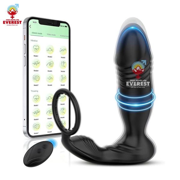 Máy rung hậu môn điều khiển từ xa bằng remote và app điện thoại