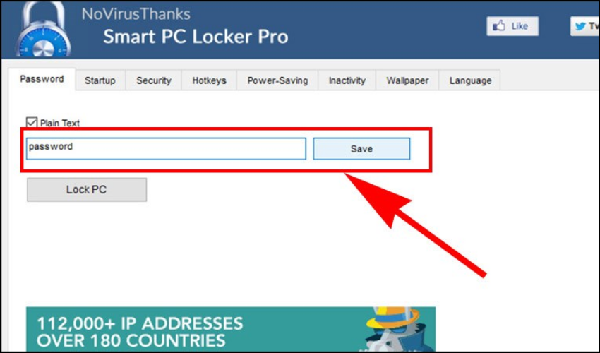 Nhập mật khẩu vào ô Password và chọn Save