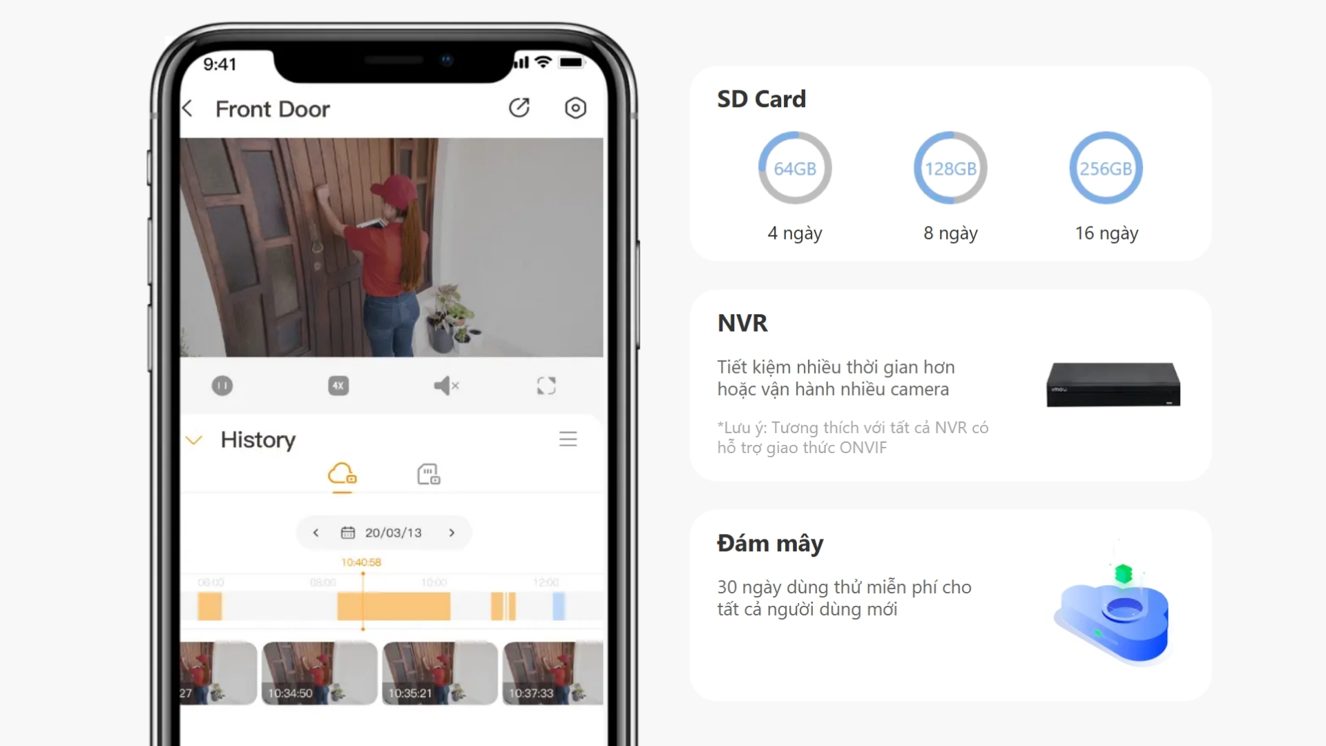 Camera WiFi Imou Versa IPC-C22FP - Hỗ trợ khe cắm thẻ nhớ lên đến 256GB và lưu trữ đa dạng