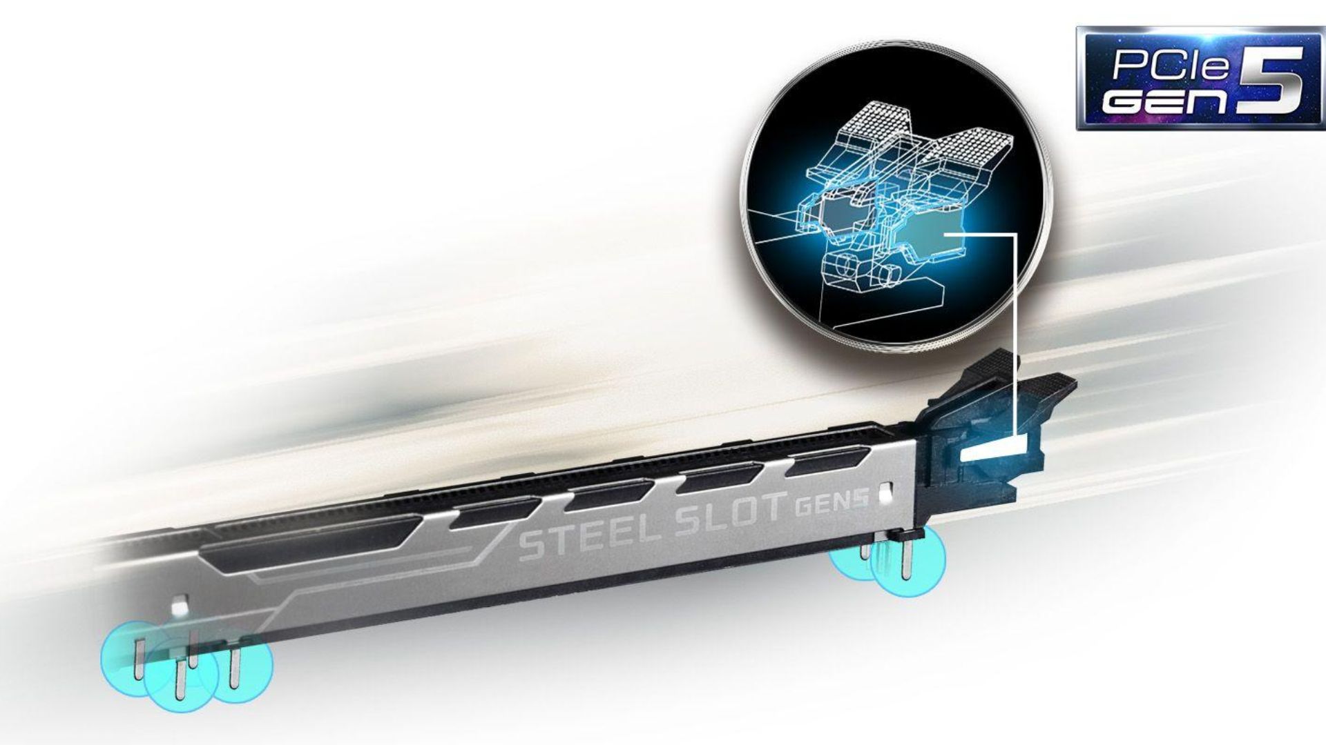 Khe PCIe 5.0 gia cố – Hỗ trợ card đồ họa khủng