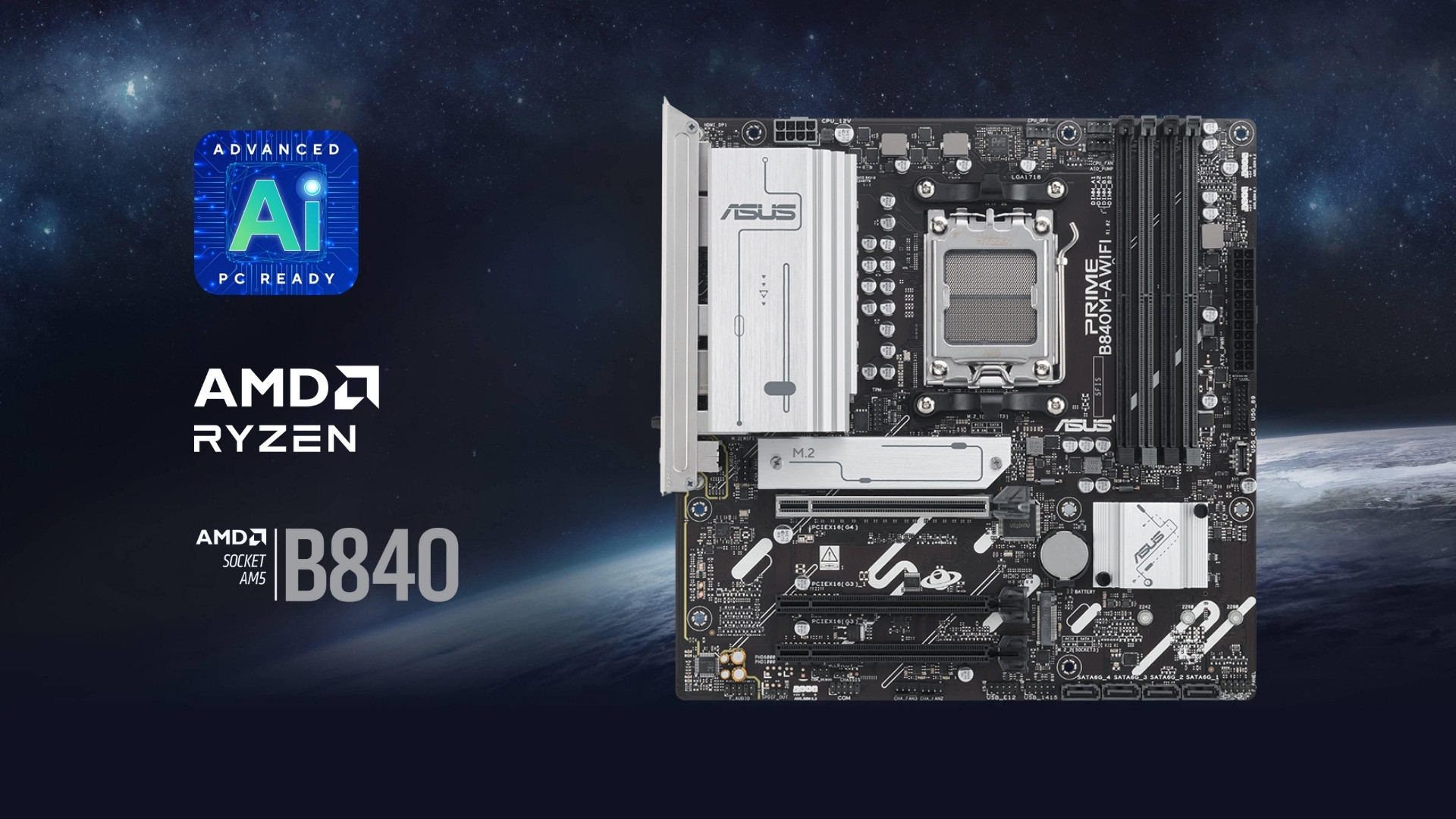 ASUS PRIME B840M-A WIFI-CSM – Hiệu suất mạnh mẽ với chipset AMD B840 và hỗ trợ CPU Ryzen mới nhất