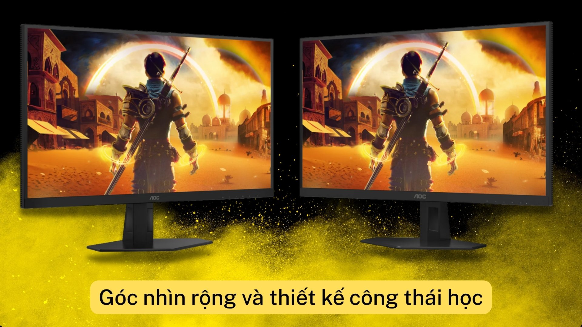 Màn hình Gaming 2K AOC Mini LED Q27G40XMN - Góc nhìn rộng và thiết kế công thái học