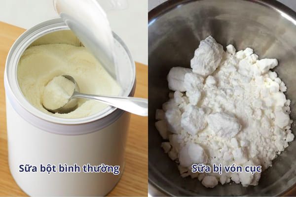 Sữa bột bị vón cọc là dấu hiệu bị hỏng