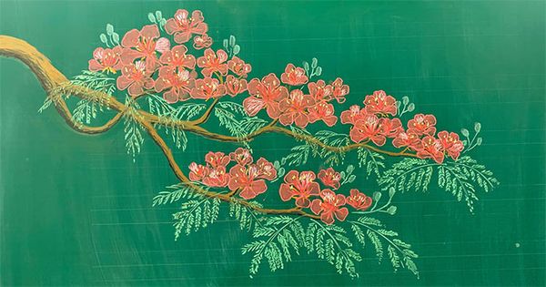 Vẽ hoa trang trí góc bảng nhân ngày 20/10