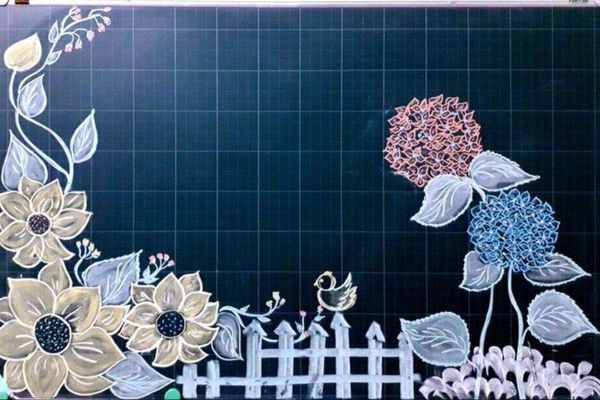 Trang trí bảng ngày 20/10 bằng vườn hoa đáng yêu, ngọt ngào tặng cô giáo