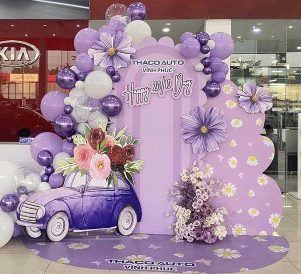 Mẫu backdrop cho ngày 20/10 thêm lãng mạn và nhẹ nhàng.