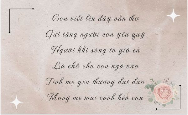 Gửi mẹ yêu món quà 20/10 cho mẹ kèm vần thơ ngọt ngào nhất để nói “con yêu mẹ