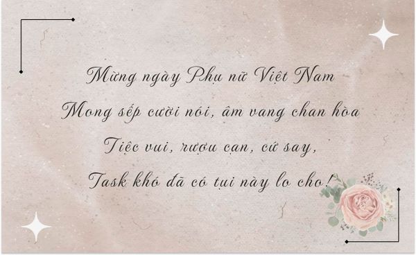 Vài lời nhắn nhủ đến sếp trong ngày Phụ Nữ Việt Nam