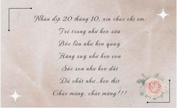 Tham khảo ngay bài thơ chúc mừng 20/10 vừa hài hước vừa ý nghĩa cho đồng nghiệp