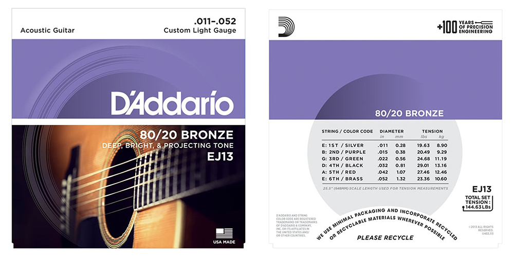 Dây Guitar Acoustic D'Addario EJ13