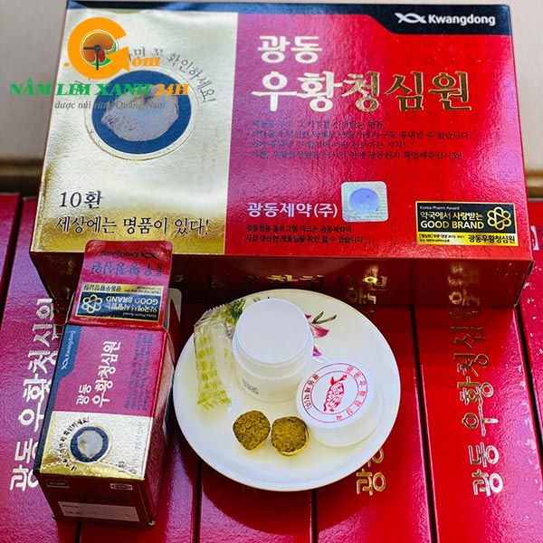 Hình ảnh hộp an cung ngưu hoàng hoàn tổ kén Kwangdong chính hãng Hàn Quốc.