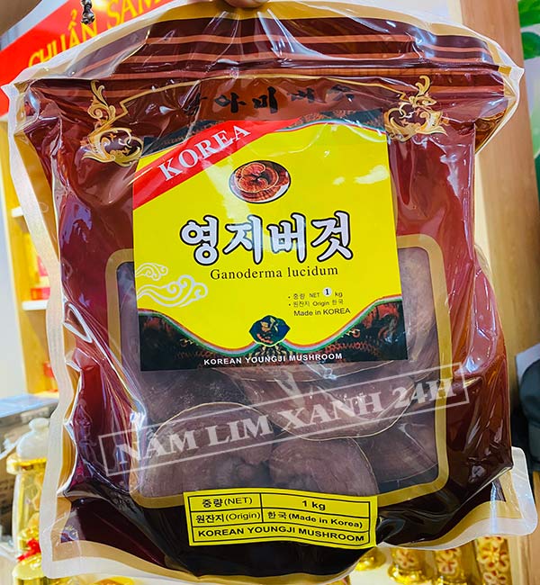 Hình ảnh sản phẩm nấm linh chi đỏ Hàn Quốc túi nâu 1kg tại Namlimxanh24h.com