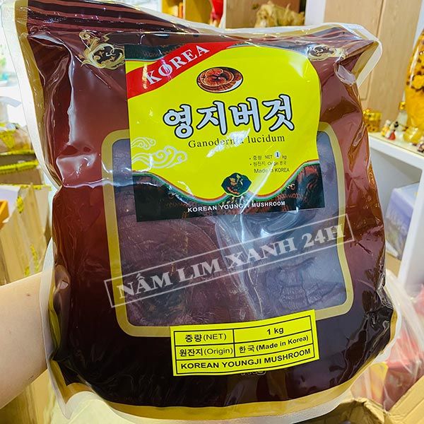 Nấm linh chi đỏ Hàn Quốc túi nâu 1kg.