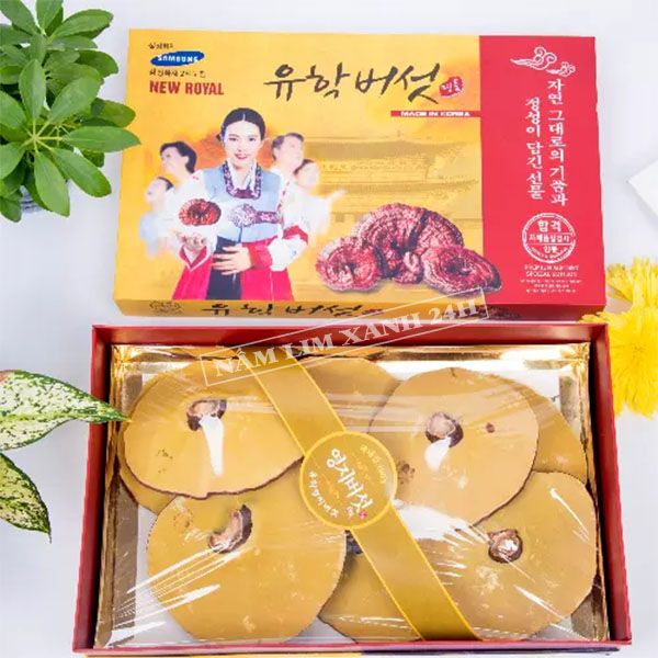 Hình ảnh hộp nấm linh chi đỏ Hàn Quốc New Royal 1 kg.
