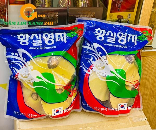Nấm linh chi túi xanh 1kg chính hãng Hàn Quốc.