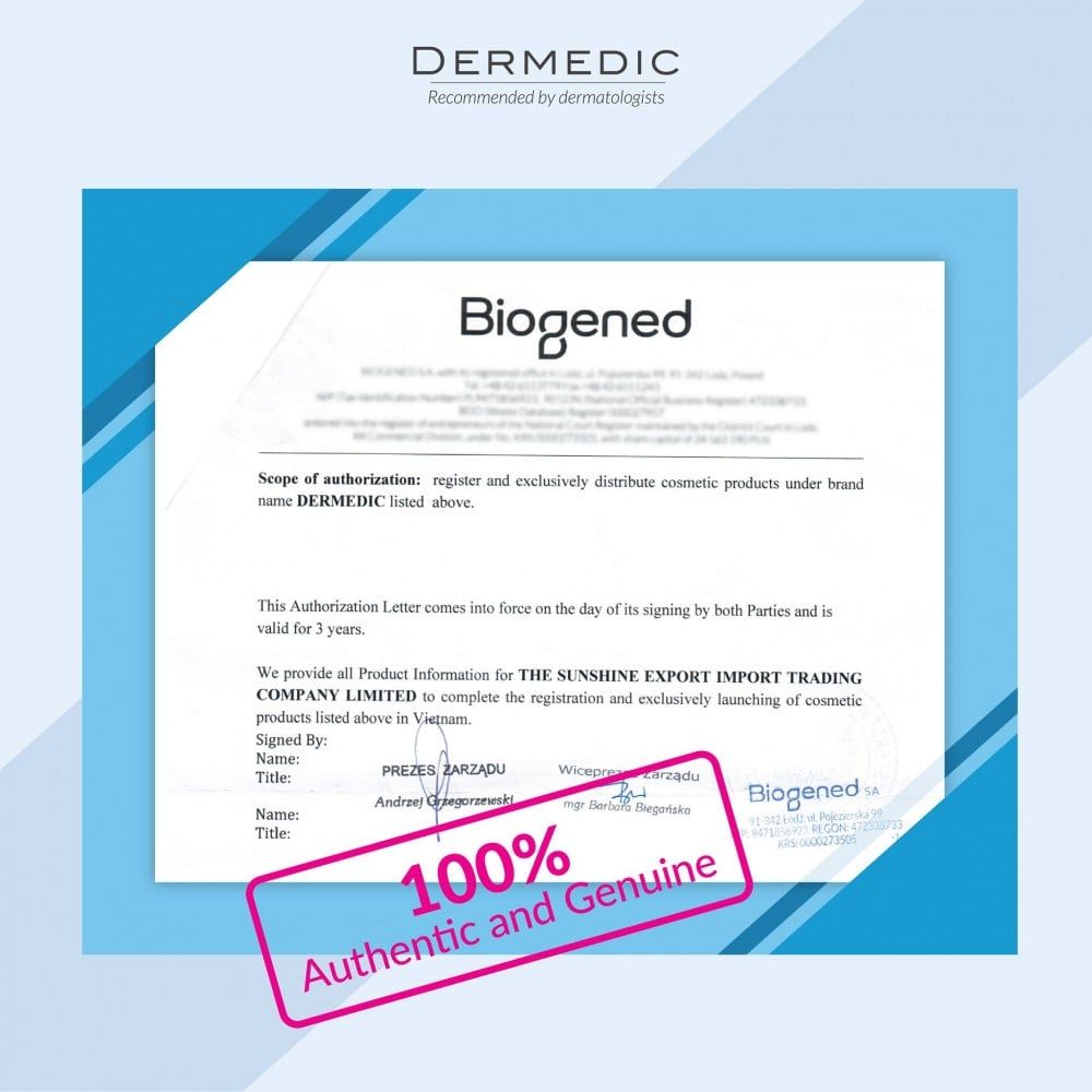 CÁCH NHẬN BIẾT DƯỢC MỸ PHẨM DERMEDIC CHÍNH HÃNG
