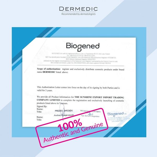 CÁCH NHẬN BIẾT DƯỢC MỸ PHẨM DERMEDIC CHÍNH HÃNG
