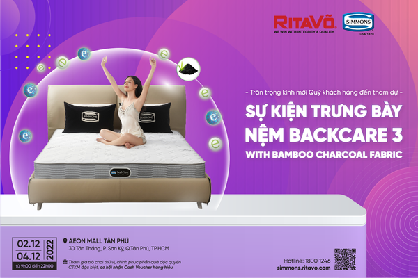 SỰ KIỆN TRƯNG BÀY NỆM THAN TRE BACKCARE 3 TẠI EONMALL TÂN PHÚ THÁNG 12