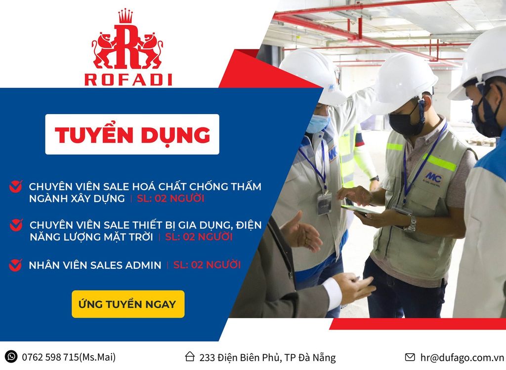 ROFADI TUYỂN DỤNG THÁNG 5