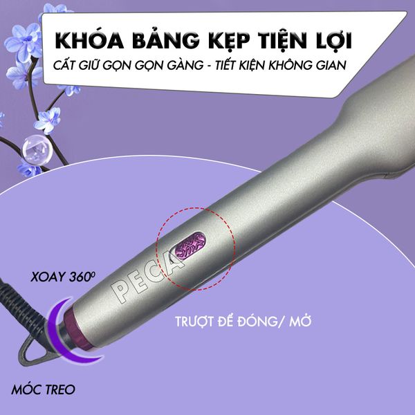 Máy duỗi tóc Kemei KM-2301 chuyên nghiệp có khóa bảng kẹp
