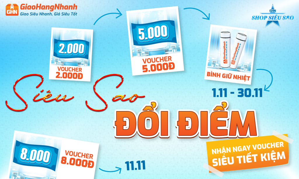 SHOP SIÊU SAO - SIÊU SAO ĐỔI ĐIỂM THÁNG 11