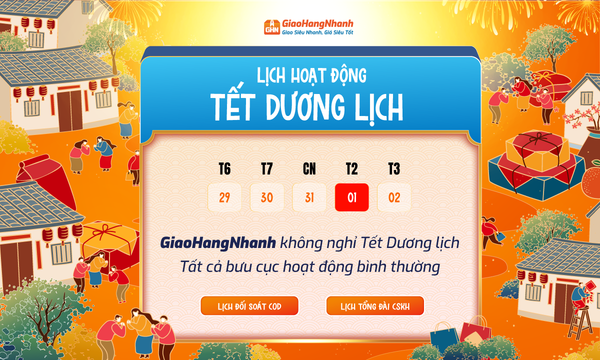 GIAO HÀNG NHANH THÔNG BÁO LỊCH HOẠT ĐỘNG TẾT DƯƠNG LỊCH NĂM 2024