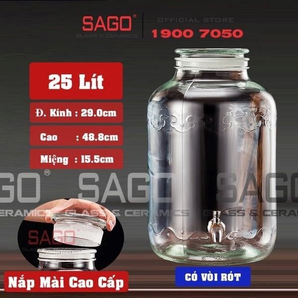 Mua bình đựng rượu thủy tinh có vòi ở đâu uy tín
