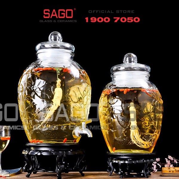 4 Mẫu bình thủy tinh ngâm rượu 20 lít xuất xứ Trung Quốc đẹp mê ly