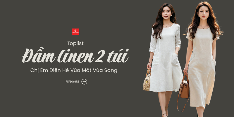 10 Mẫu Đầm Linen 2 Túi Đẹp