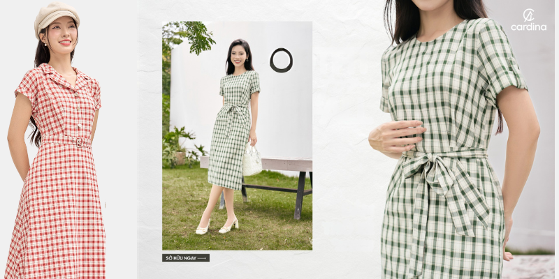 Váy Kẻ Caro Chữ A - Item